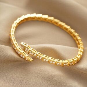 Anthropologie Serpentine Gold Adjustable Bracelet
